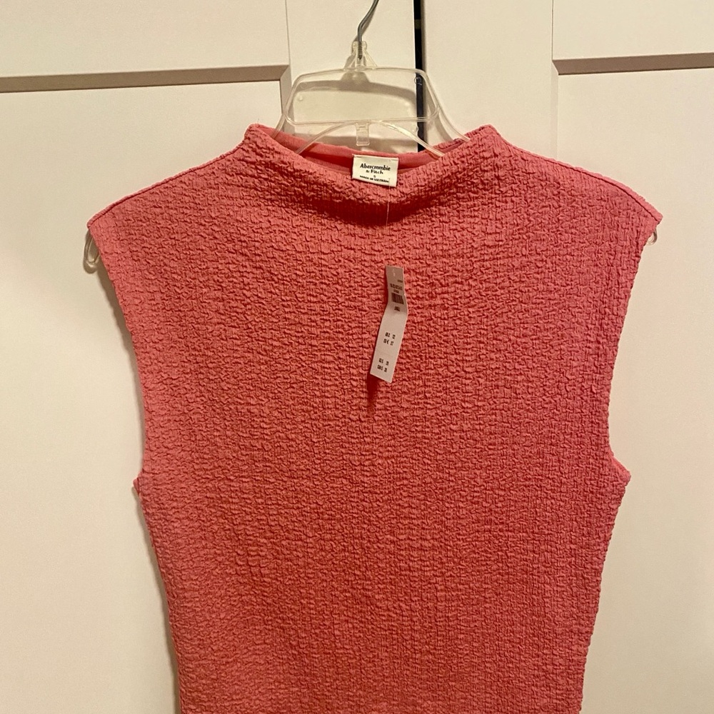 Abercrombie Pink Textured Sleeveless Top (S)
